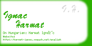 ignac harmat business card